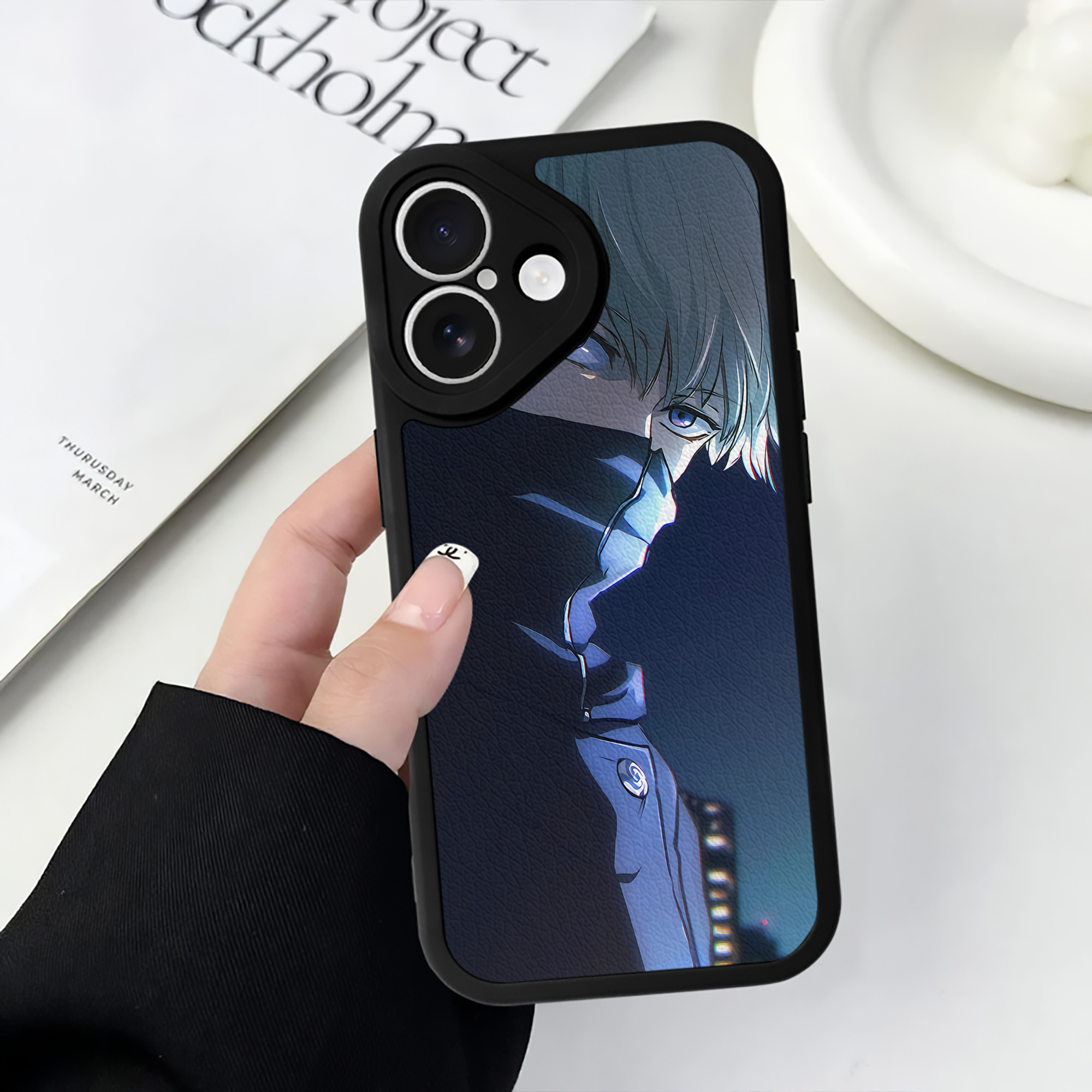 （画像用） 呪術廻戦 Jujutsu Kaisen 【iPhone 16シリーズ対応】シリコンスマホケース（レザー調） 材質：シリコン